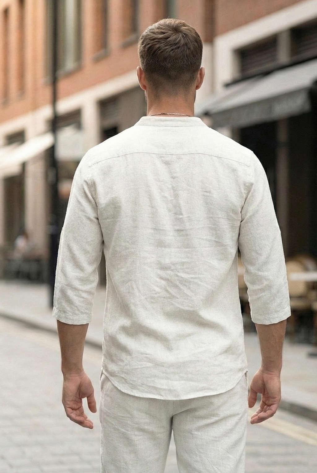 Męski Dwuczęściowy Komplet Koszula i Spodnie o Swobodnym Kroju | Michał – Biały