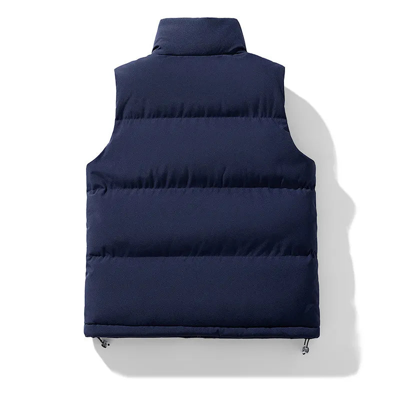 Męska Kamizelka Pikowana z Wysokim Kołnierzem | Olaf – Granatowy